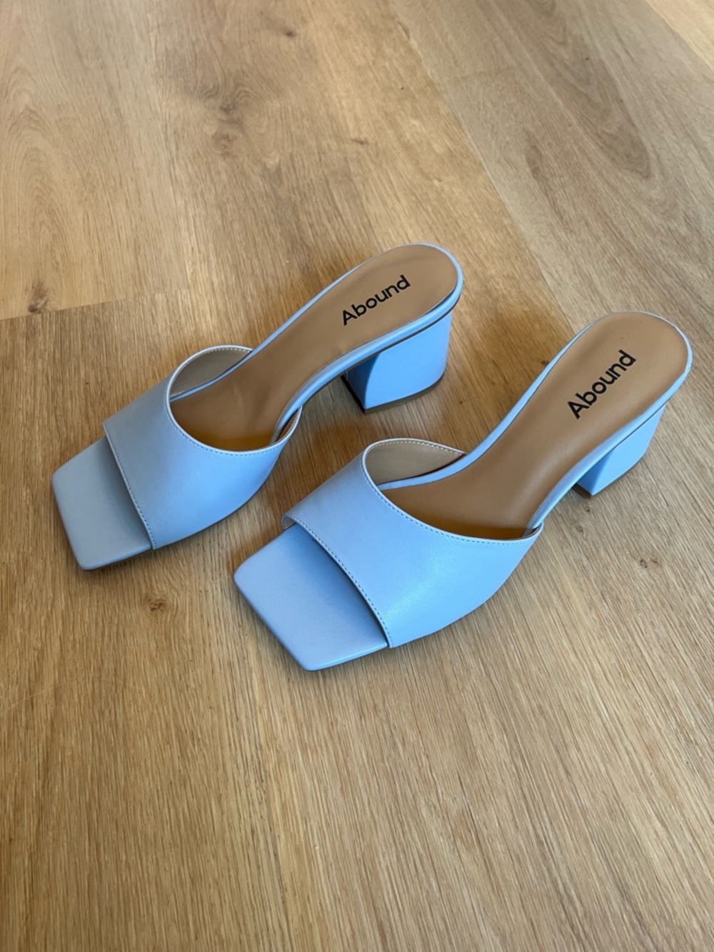 Abound Pastel Blue Block Heel Slide Sandals